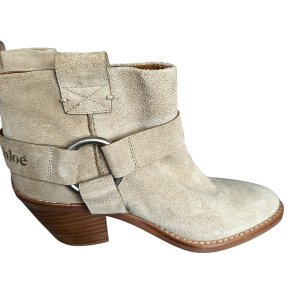 SEE BY CHLOE Tan Suede Ankle Boots WOMENS 39 NWOB - Picture 10 of 12